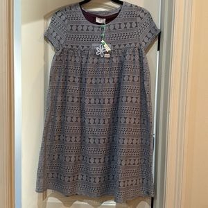 Matilda Jane 435 Gray Lace Dress Size 16 NWT see condition in comments
